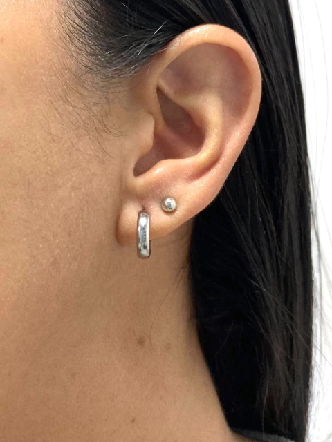 Argolinha Boleada Aço Inox - comprar online