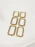 Trio de Argolas Retangular Click Aço Inox Dourado - comprar online
