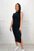 Vestido canelado preto - Mamastê