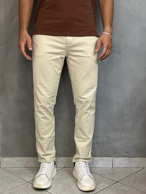 CALÇA ALFAIATARIA CREME AUSTIN SLIM - comprar online
