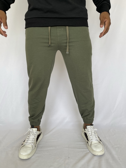 CALÇA MASCULINA MOLETOM JOGGER CONFY VERDE SELVA DRAZZO