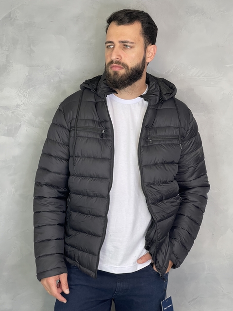 JAQUETA PUFFER PELUCIADA PRETA - comprar online