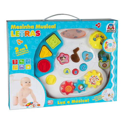Mesinha Musical Letras 2 Em 1 Com Luz E Som