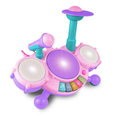 BATERIA INFANTIL SHOW MUSICAL ROSA
