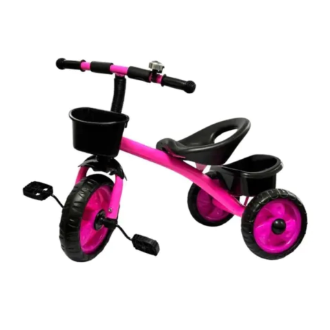 TRICICLO INFANTIL PRETO E ROSA