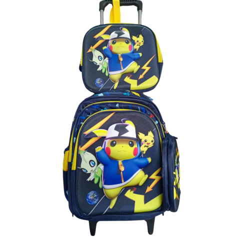 MOCHILA DE RODINHA INFANTIL ESCOLAR COM PERSONAGENS 3D PK