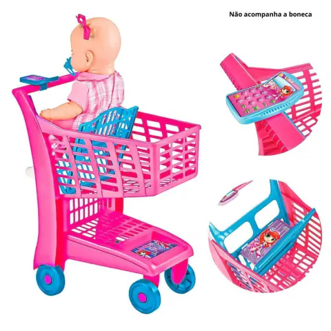 Carrinho de Compras Supermercado Pink