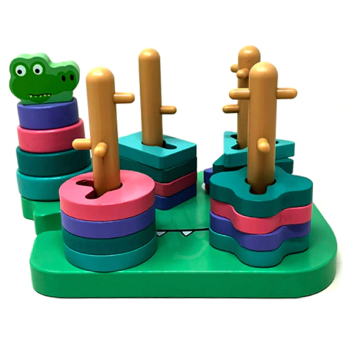 ENCAIXE DIVERTIDO FORMAS E CORES CROCODILO 22PC MDF UN SORTIDO 2