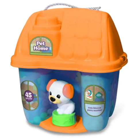 CASINHA PET HOME COM BLOCOS AZUL