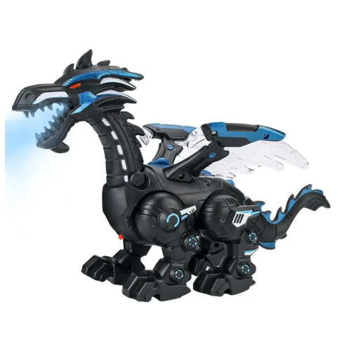 Dragao Robo Infantil Anda E Solta fumaça Pela Boca com som e luz