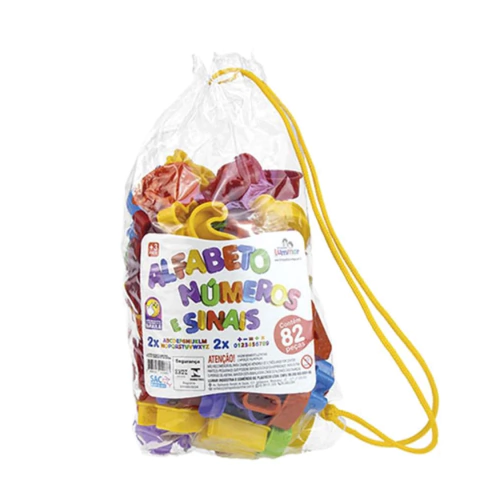 KIT ALFABETO NUMEROS E SINAIS 82 PEÇAS