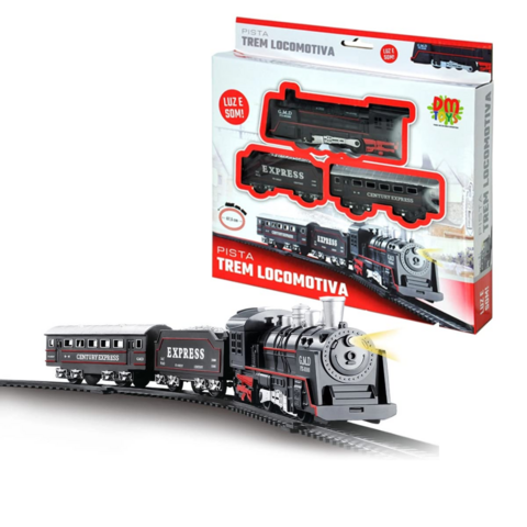 Pista de Trem Locomotiva com Luz e Som