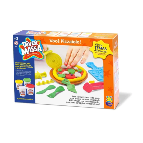 MASSINHA DIVER MASSA - VOCE PIZZAIOLO - MASSA DE MODELAR C/ACESSORIOS