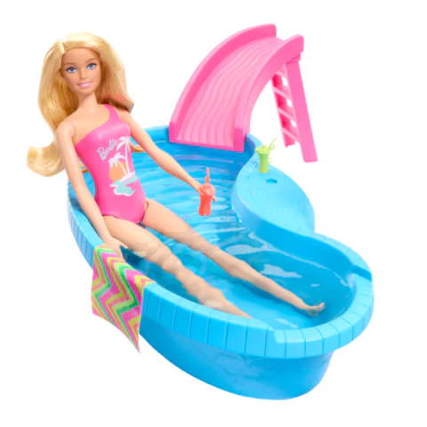 Barbie Conjunto de Brinquedo Piscina Glam com Boneca Maiô Rosa