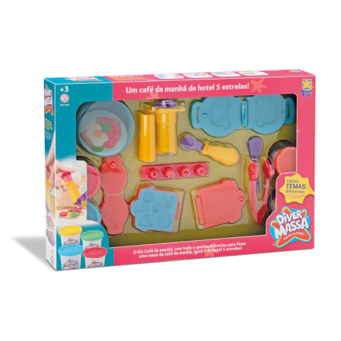 MASSINHA DIVER MASSA KIT CAFE DA MANHA - MASSA DE MODELAR C/ACESSORIOS