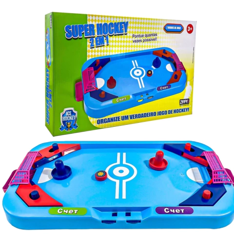 JOGO SUPER HOCKEY 2 EM 1 ZIPPY TOYS