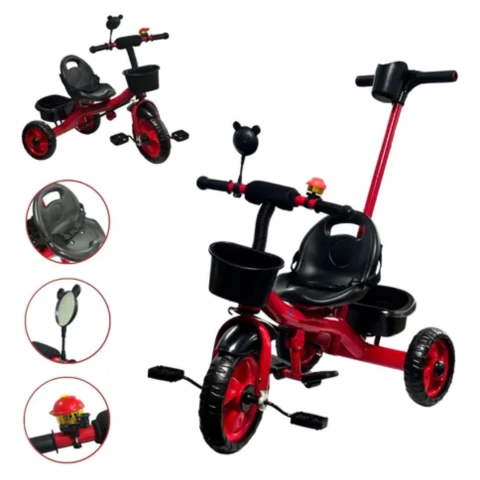 TRICICLO COM APOIADOR RETO VERMELHO