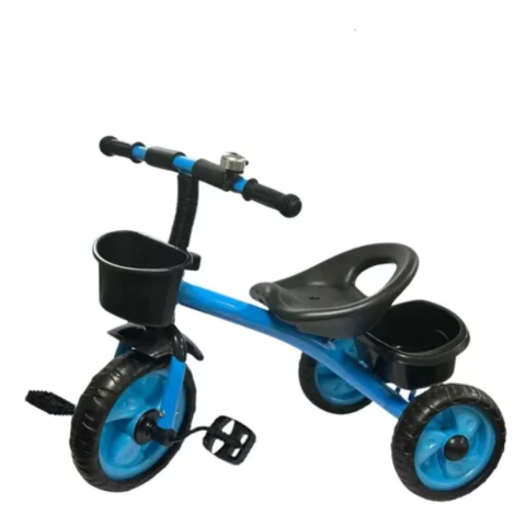 TRICICLO INFANTIL PRETO E AZUL SEM APOIADOR