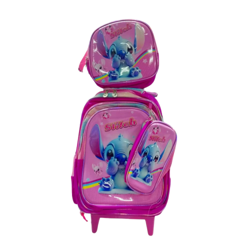 MOCHILA DE RODINHA INFANTIL ESCOLAR COM PERSONAGENS 3D ST RO 1