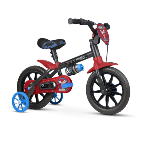 BICICLETA ARO 12 MECHANIC PRETO COM VERMELHO