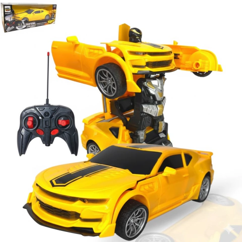 Carro Robô Transformável com Controle Remoto – Luzes, Ação e Diversão