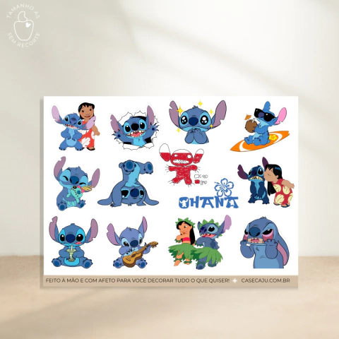 Cartela de Adesivos - Stitch (sem recorte A5)
