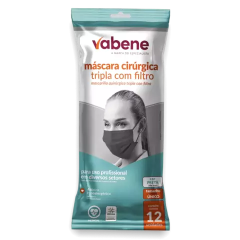 Mascara TNT Descartavel Vabene 12unid