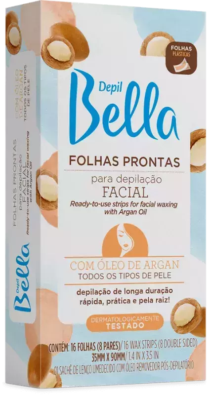 Folhas Prontas para Depilação Facial Depil Bella