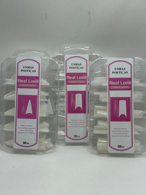 Unhas Tips Tamanho Padrão Real Love 100un