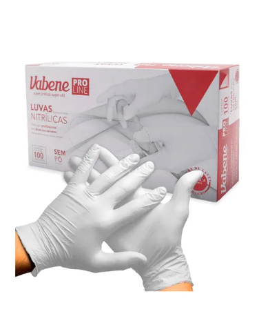 Luvas Nitrilicas Vabene Branca 100 Unidades