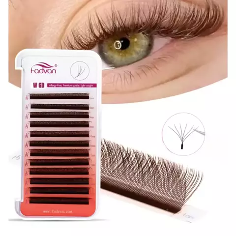 Cílios 6DW Fadvan Real Curvatura M Marrom Mix 7-12
