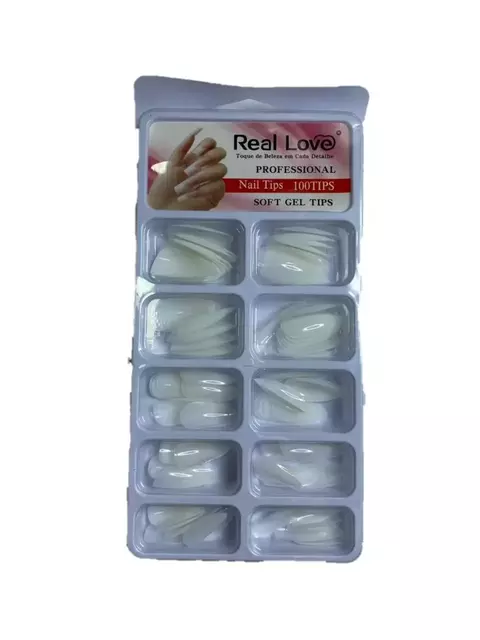 Unha Postiça Realista Amendoada Leitosa Real Love 100un