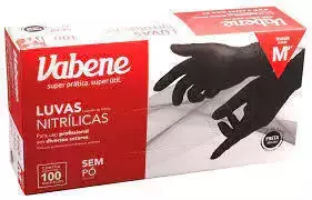 Luvas Nitrilicas Preta Vabene 100 Unidades