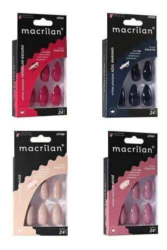 Unha Postiça Stiletto Macrilan 24un