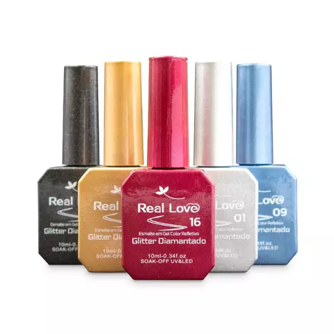 Esmalte em Gel Real Love Glitter Refletivo 10ml