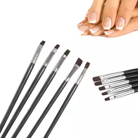 Pinceis para Unha de Gel Pretos 5un