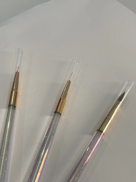 Kit 3 Pincel Com Glitter