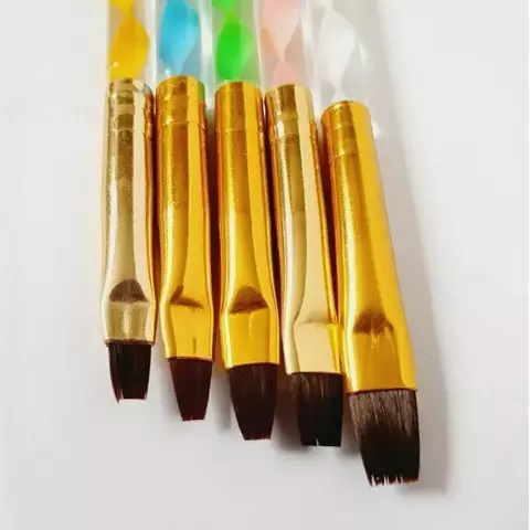 Pinceis Coloridos para Aplicação de Gel 5un