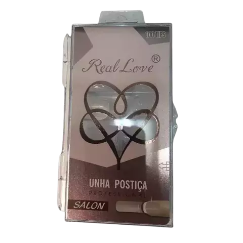 Unhas Postiça Realista Redonda Transparente Real Love 100un