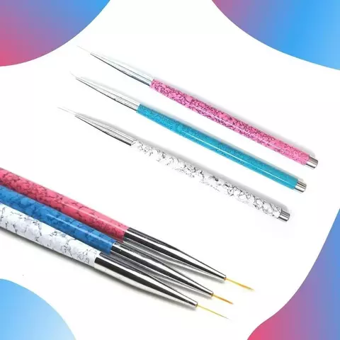 Kit 3 Pincel Ultra Fino Para Unha