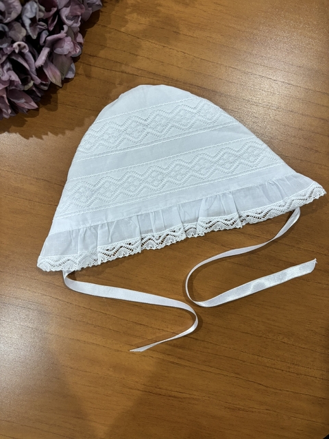 Touca para Batizado com Renda Paraíba 100% Algodão - comprar online