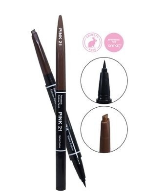 Pink 21 - Delineador para Ojos + Delineador Retractil Cejas