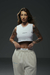 TAKE-OFF Ribbed White Cropped - TAKE-OFF Collection