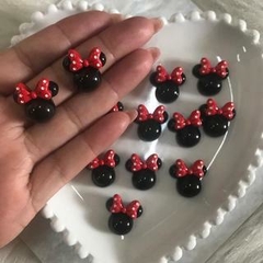 Aplique Infantil de Resina Minnie Coração Morango e Flor Para Laços Tiaras e Enfeites Tamanhos Variados - comprar online