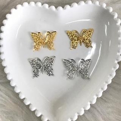 Borboleta de Metal Prata e Dourada Com e Sem Strass 3,5cm Para Tiaras e Laços na internet