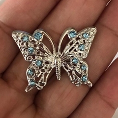Imagem do Borboleta de Metal Prata e Dourada Com e Sem Strass 3,5cm Para Tiaras e Laços
