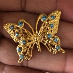Borboleta de Metal Prata e Dourada Com e Sem Strass 3,5cm Para Tiaras e Laços - comprar online