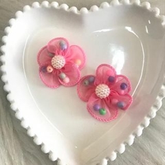 Aplique Flor de Organza e Crochê Para Laços e Tiaras na internet