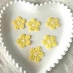 Aplique Flor de Organza e Crochê Para Laços e Tiaras