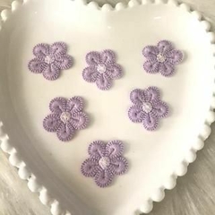 Imagem do Aplique Flor de Organza e Crochê Para Laços e Tiaras